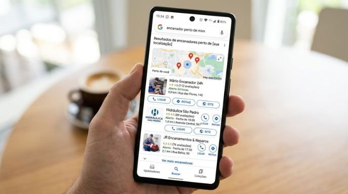 Pesquisa no Google no celular
