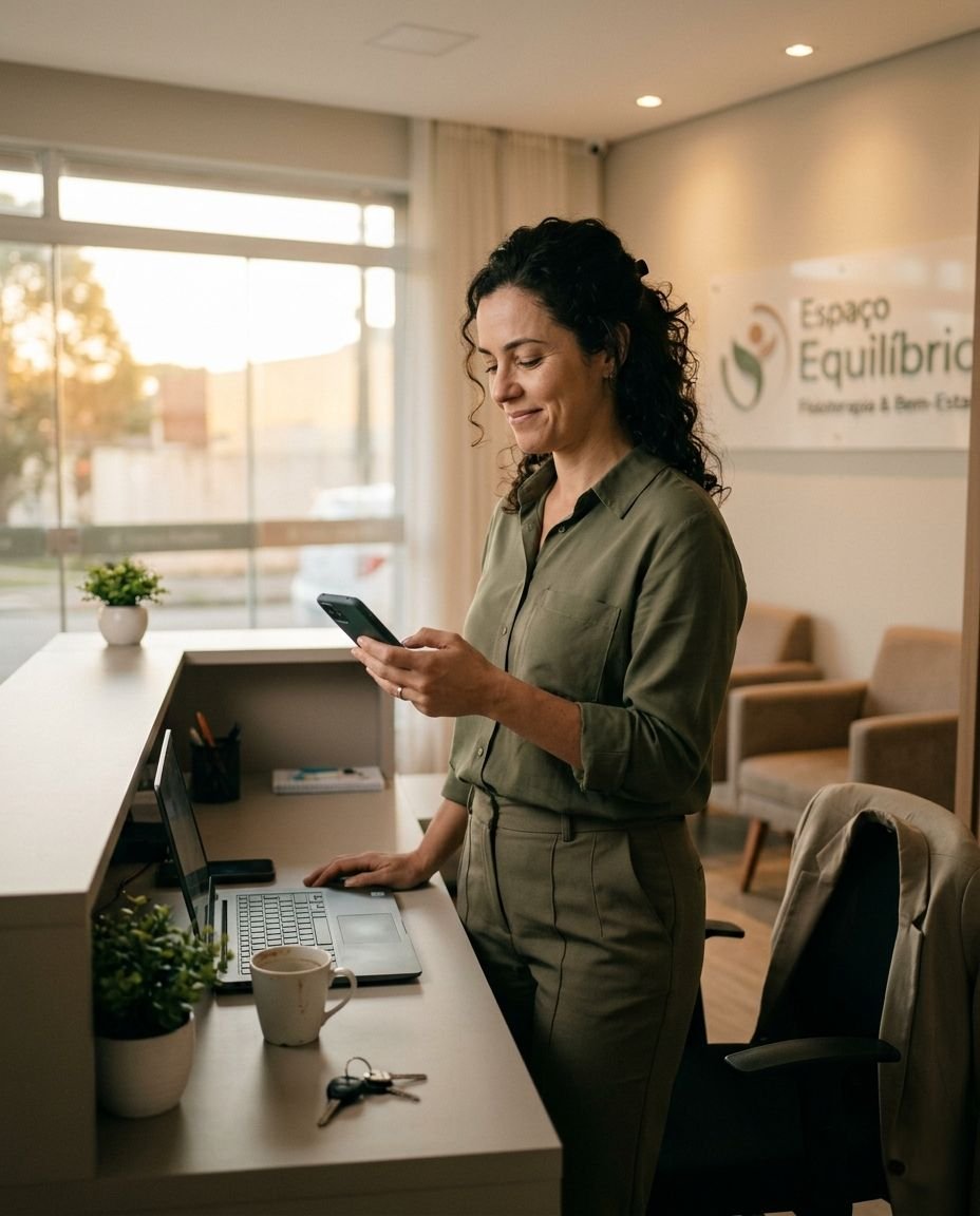 Profissional recebendo novos clientes